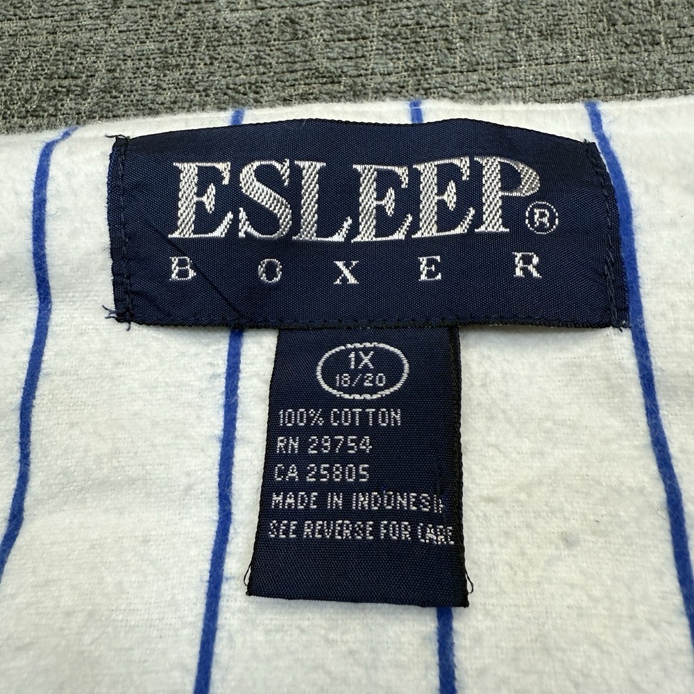 Vintage 90s Esleep Boxer Shirt Pajama‎ Top Size 1X Radio Vitamin Advertisement - Picture 6 of 10